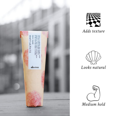 Davines jar label detail referencing Parma craftsmanship and sustainable ingredient focus