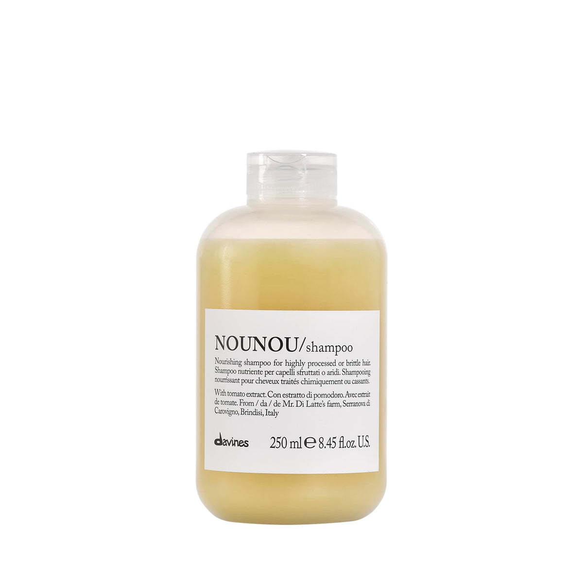 Davines NOUNOU frontal del envase mostrando la presentación y beneficio nutritivo