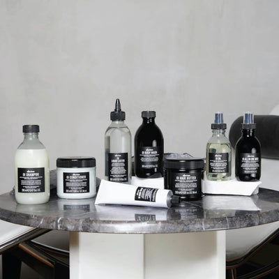 Davines product label detail focusing on brand quality and ingredient transparency