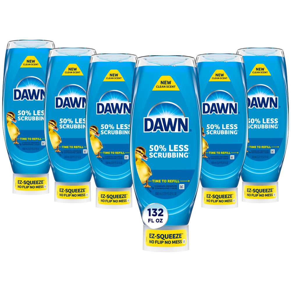 Dawn botella frontal EZ-Squeeze mostrando diseño invertido y ahorro