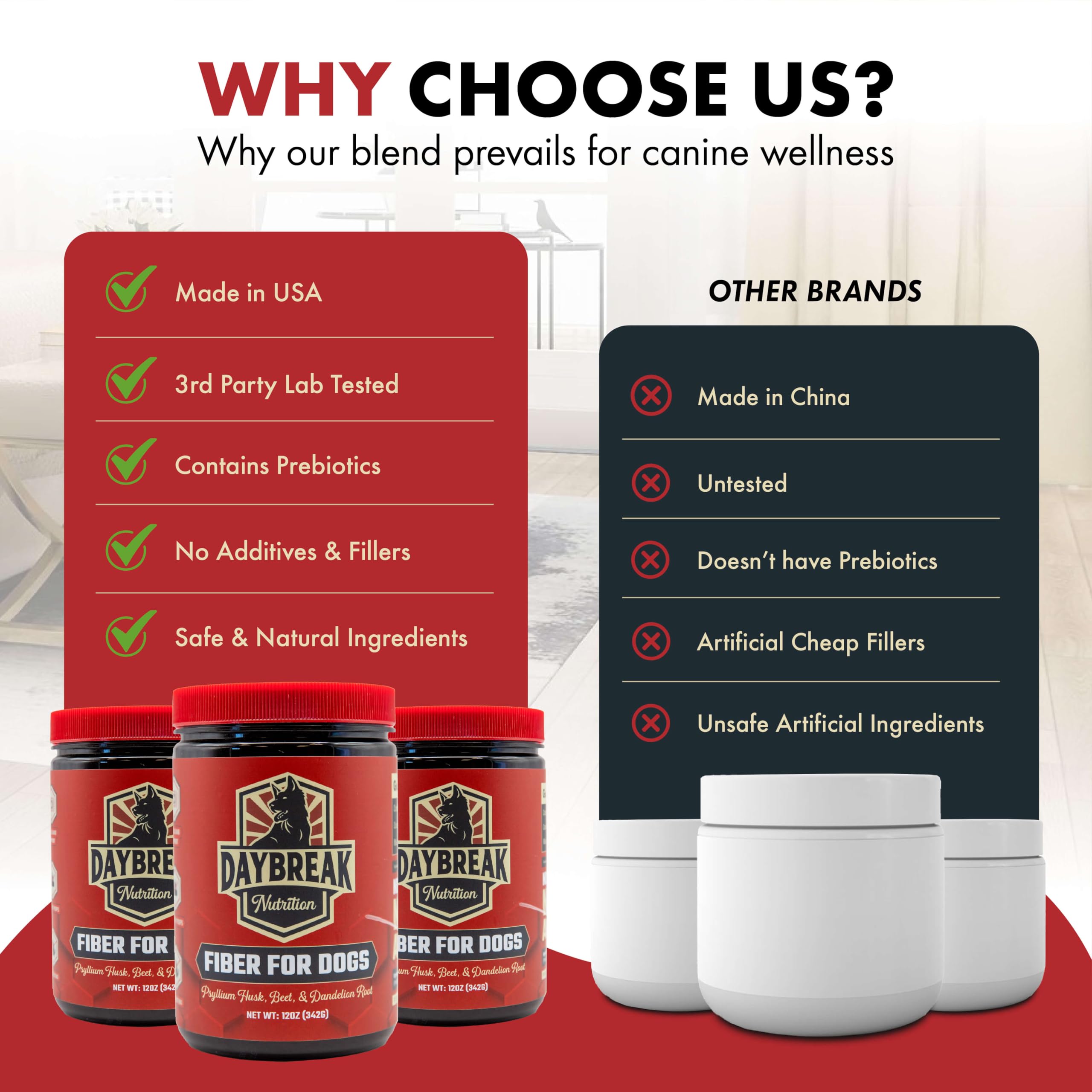 Daybreak Nutrition primeros planos de linaza y psyllium para calidad visible