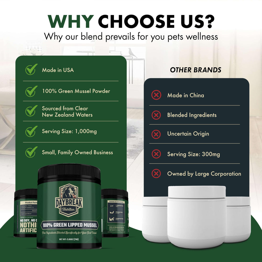 Daybreak Nutrition polvo espolvoreado sobre comida de perro para aceptar mejor