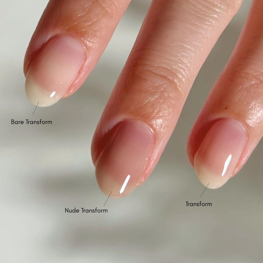 Dazzle Dry comparación antes y después muestra uñas más lisas