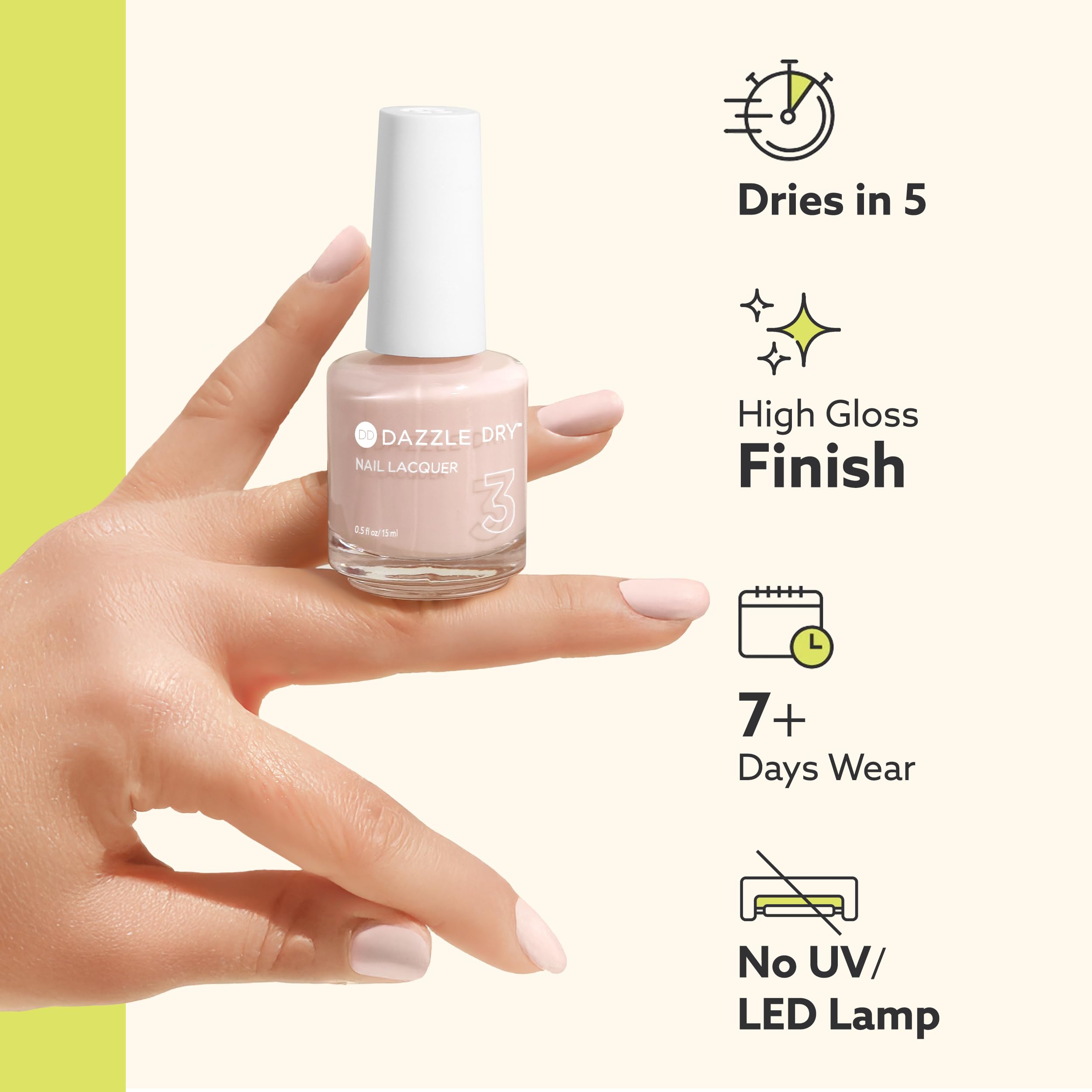 Dazzle Dry detalle del brillo tipo gel obtenido tras el relleno