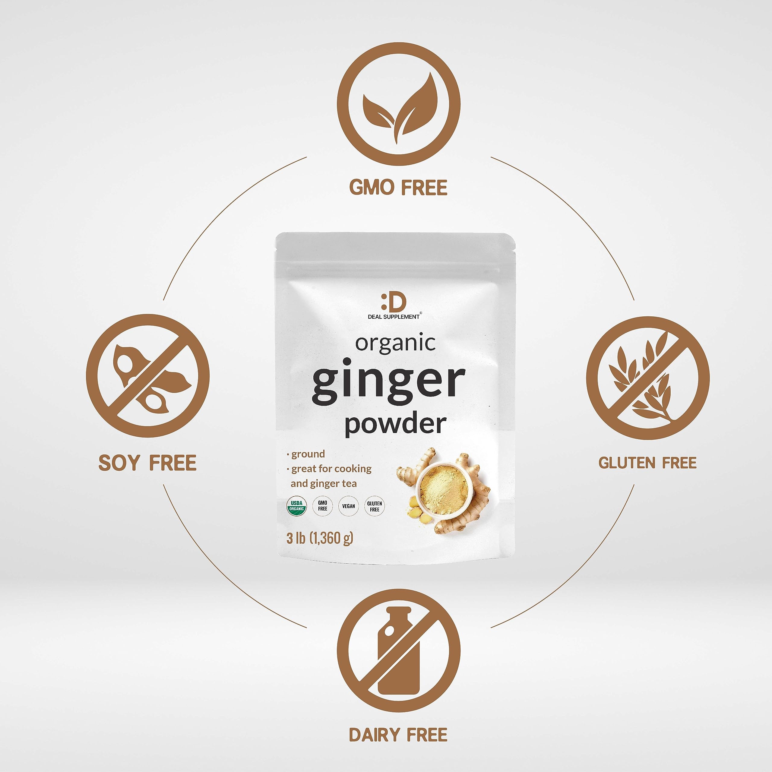 DEAL SUPPLEMENT polvo de jengibre disuelto en una taza de té para sabor natural