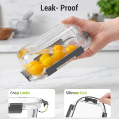 Dealusy containers stacked in fridge saving space and improving organization