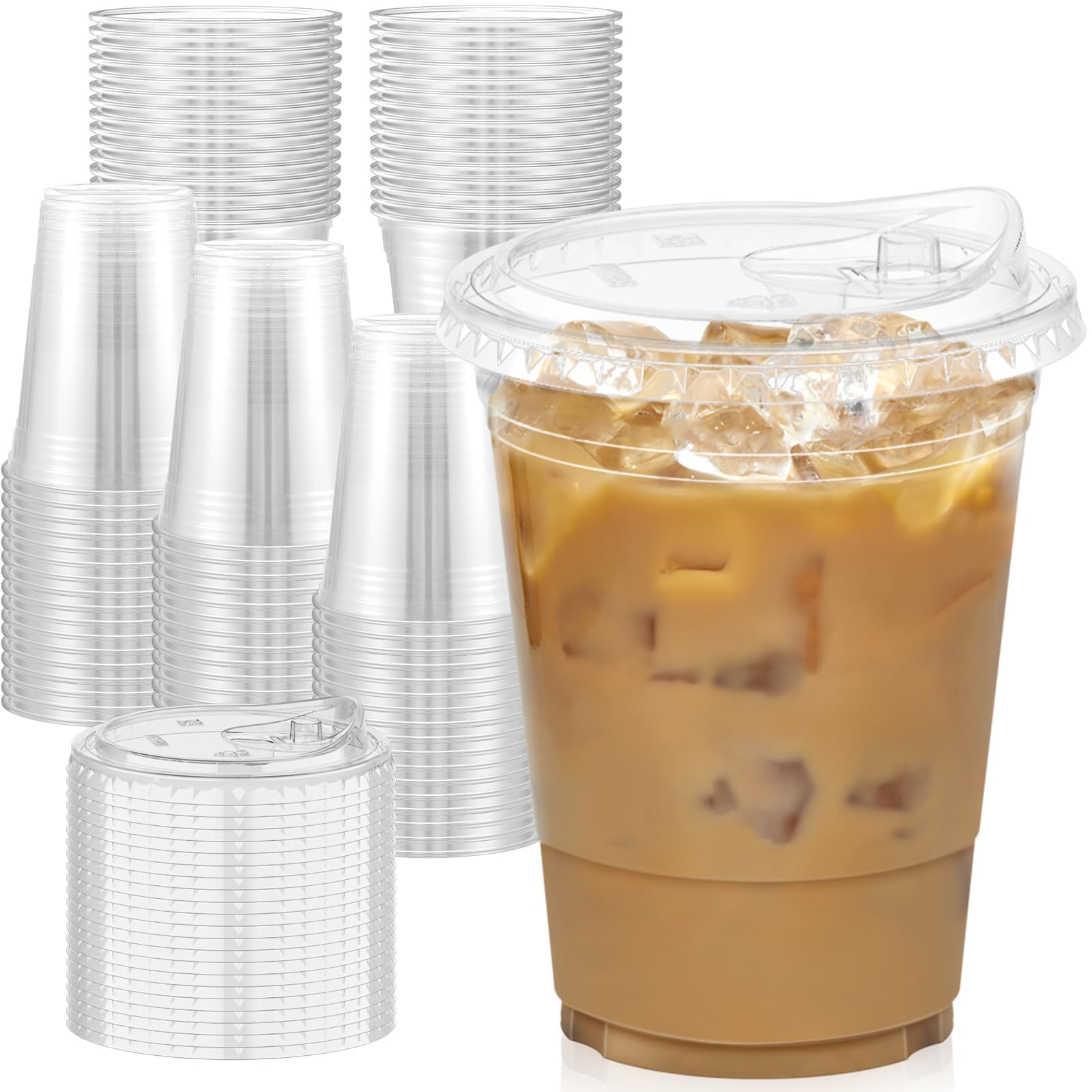 Dealusy vaso frontal 16 oz mostrando claridad y capacidad