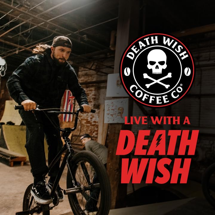 Death Wish Coffee cápsula detalle de textura y sello orgánico