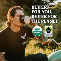 Death Wish Coffee cápsulas agrupadas listas para usar y conveniencia