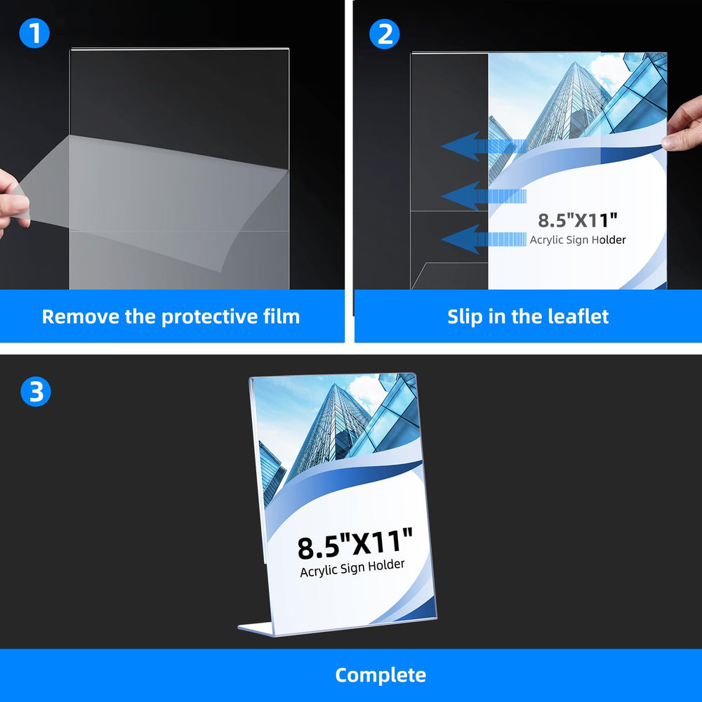 DECOHOBO holding a menu portrait orientation showing easy readability benefit