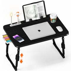 DECOSIS front view of adjustable lap desk showing stable desktop and frame benefit
