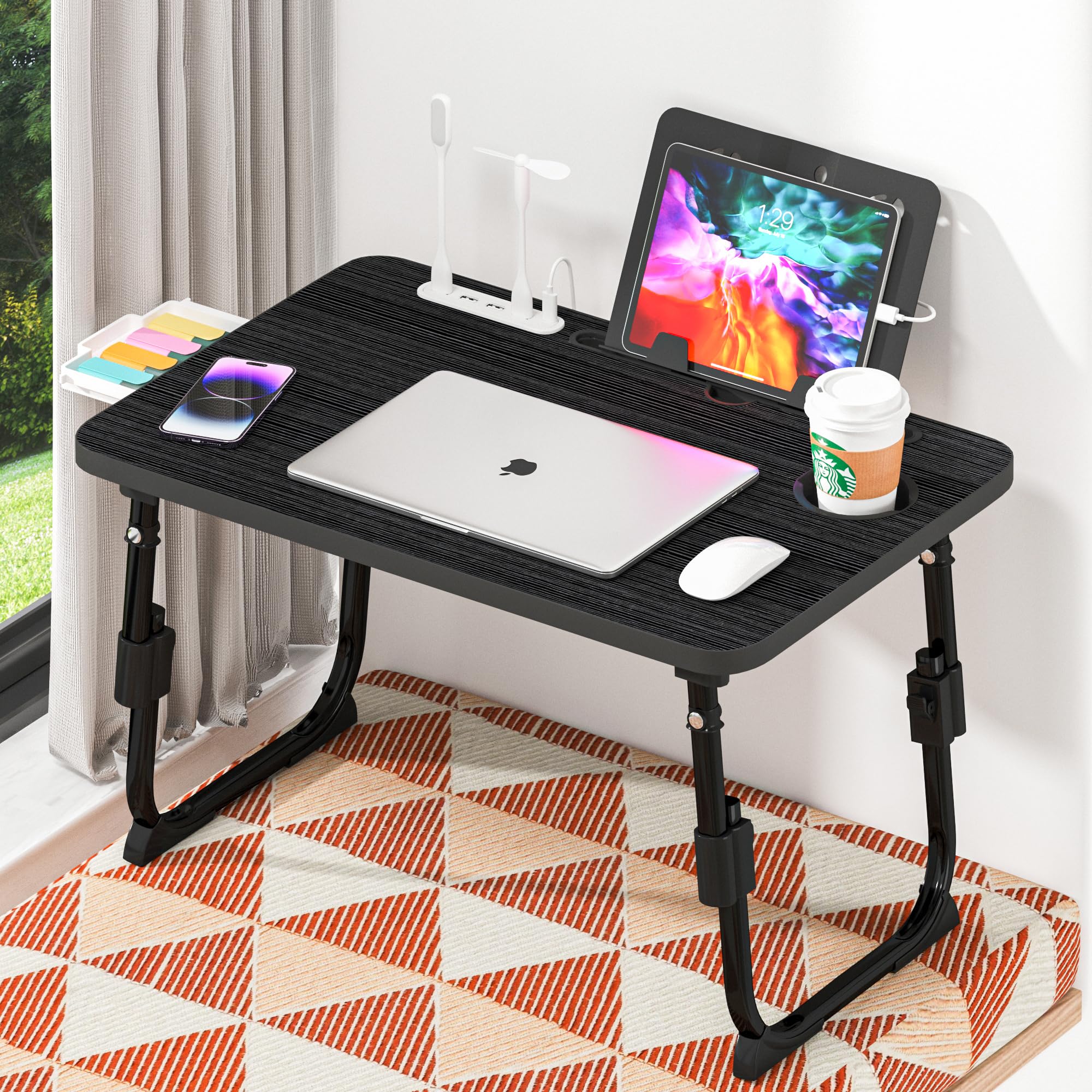 DECOSIS non-slip rubber feet gripping a mattress to show wobble-free benefit