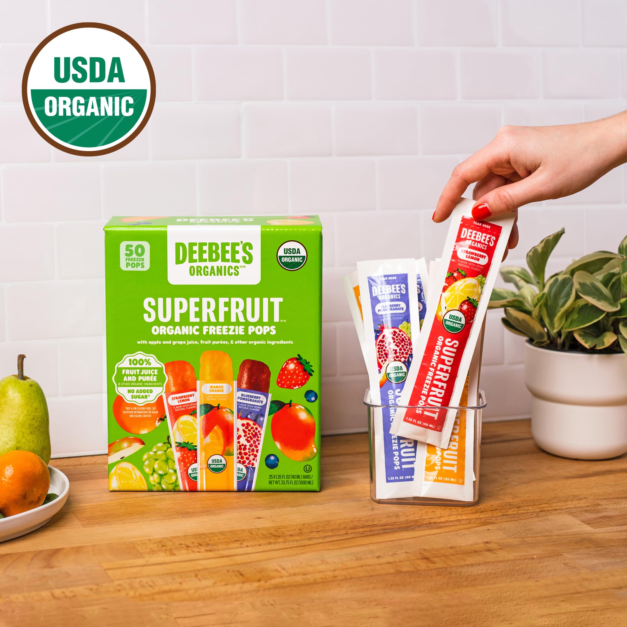 DeeBee's etiqueta certificada orgánica y sin alérgenos que aporta confianza al consumidor
