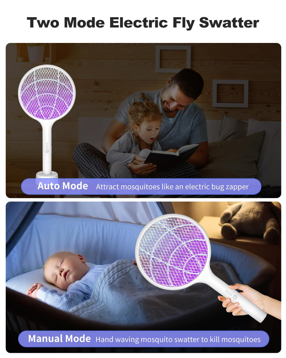 DEEZEE UV lamp illuminated attracting insects in darkness