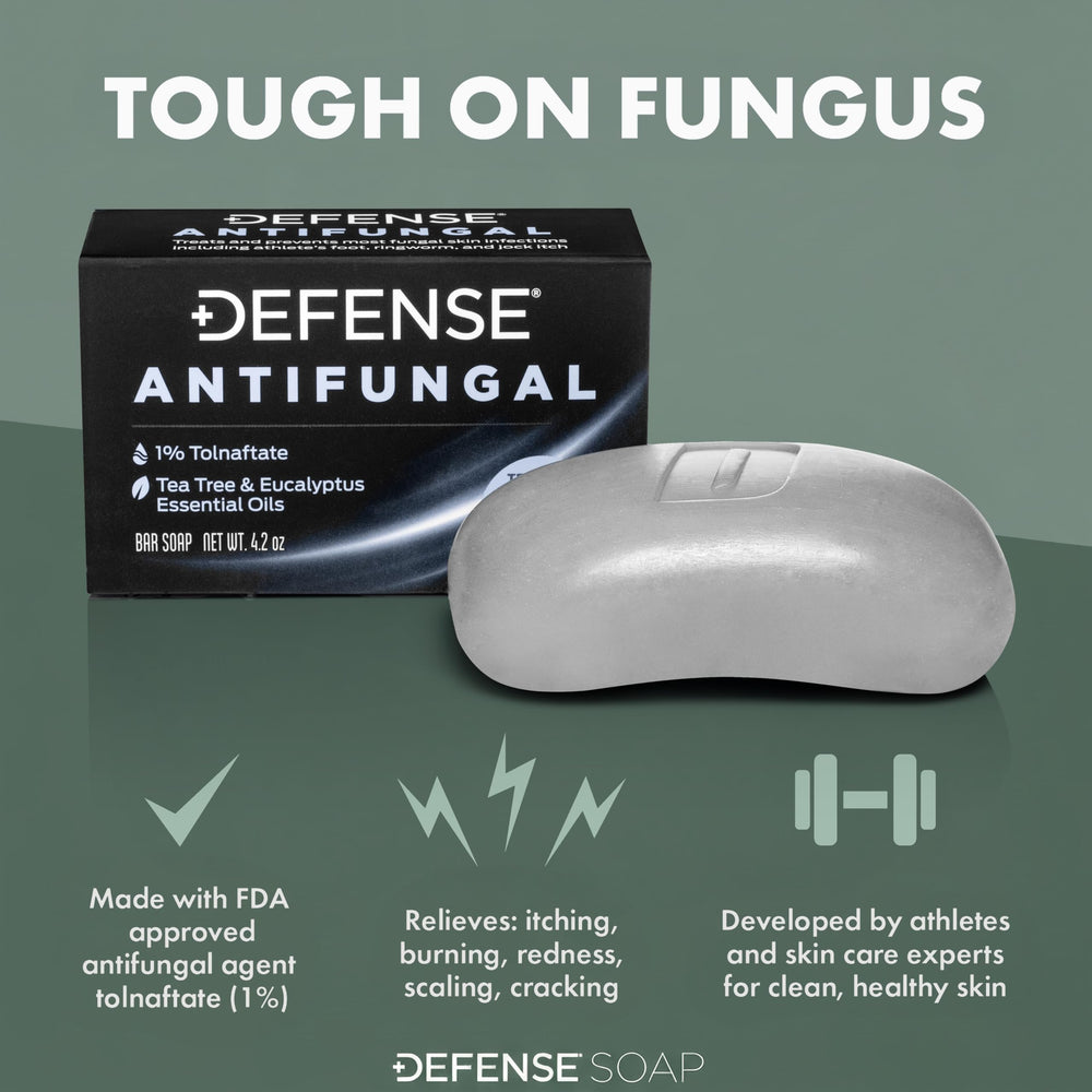 Defense Soap empaque lateral con instrucciones para aplicar en áreas problemáticas