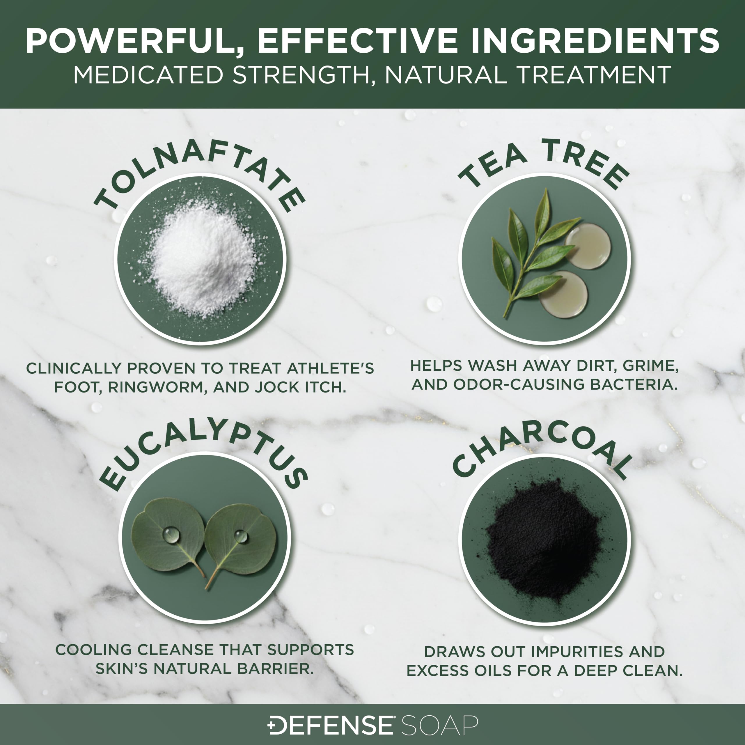 Defense Soap uso en pies en ducha que muestra limpieza en zonas afectadas