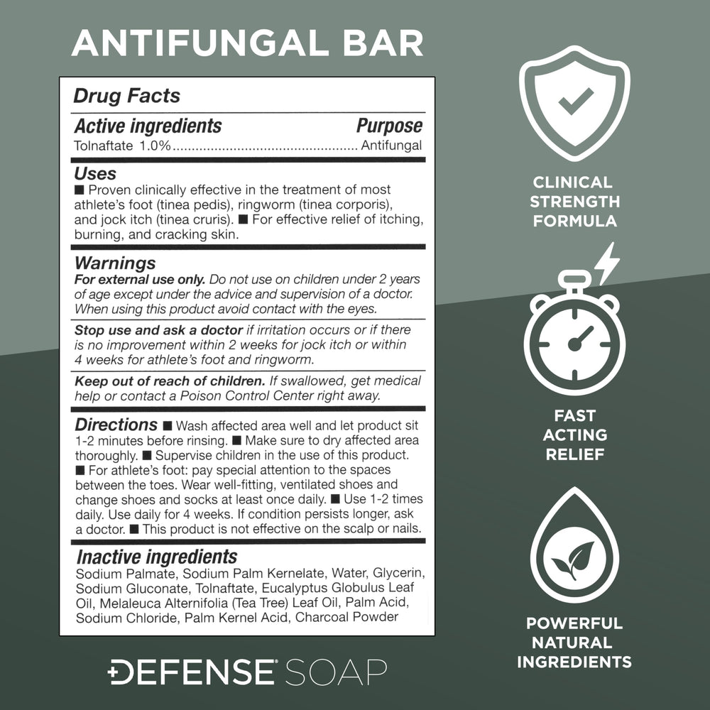 Defense Soap etiqueta con información y modo de uso visible y claro