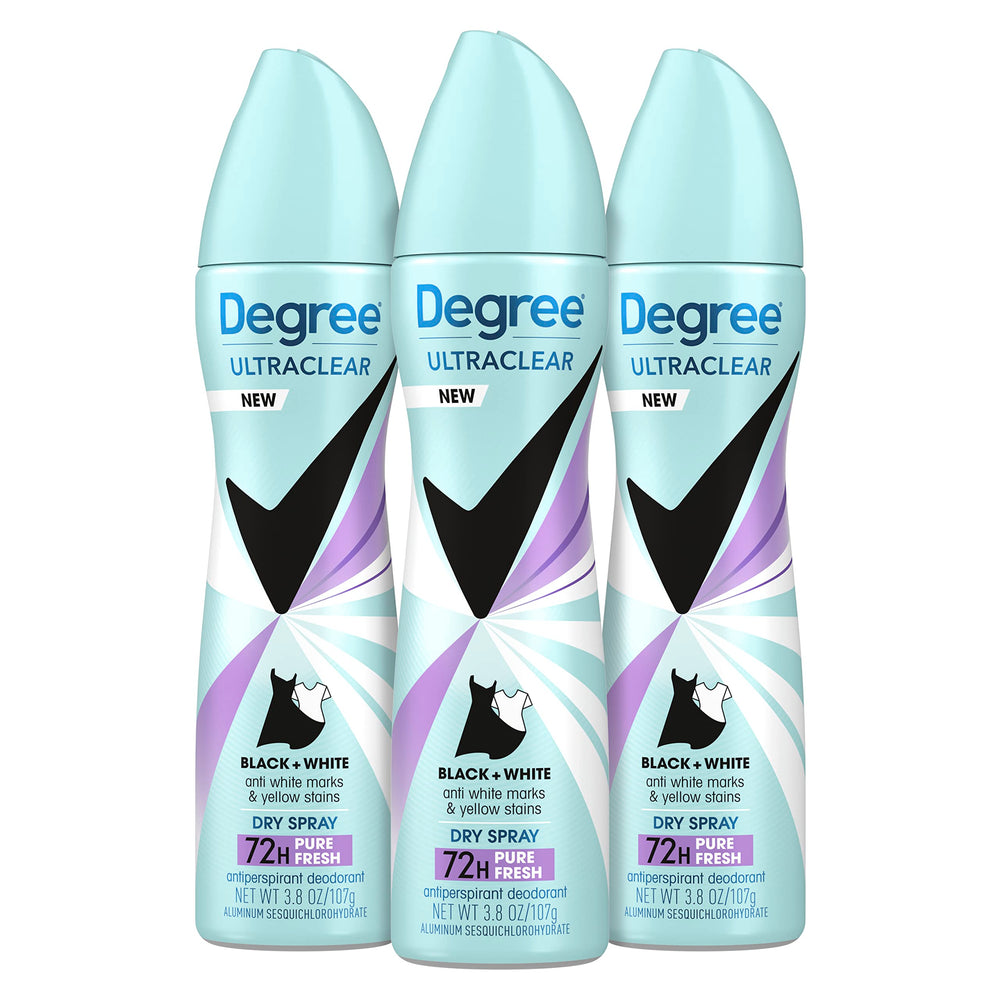 Degree envase frontal Black+White Pure Fresh mostrando diseño y protección 72 horas