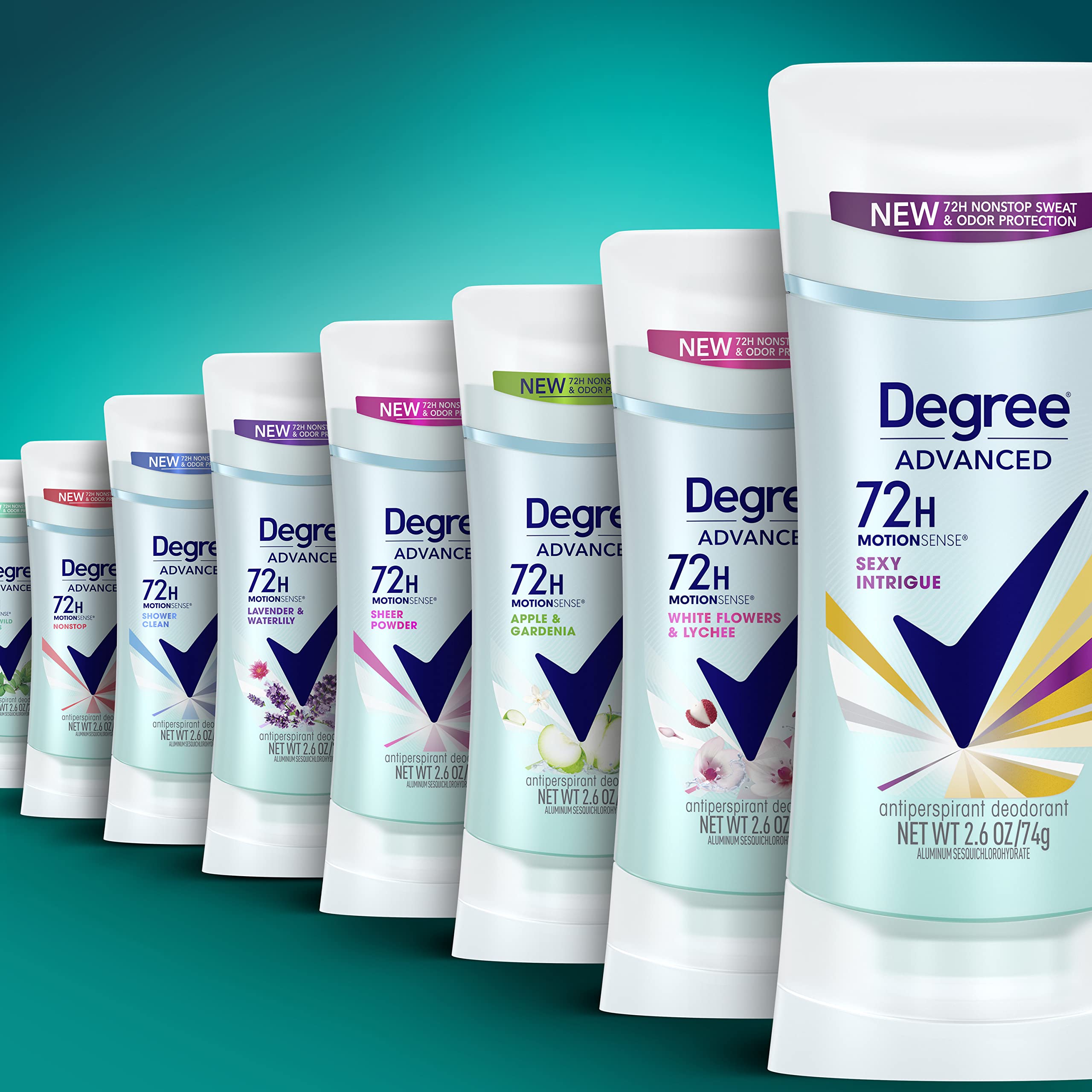 Degree Sexy Intrigue paquete de cuatro unidades listo para almacenamiento