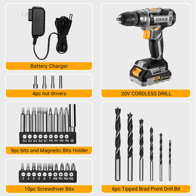 DEKOPRO drill next to ruler showing scale and compact size for tight spaces