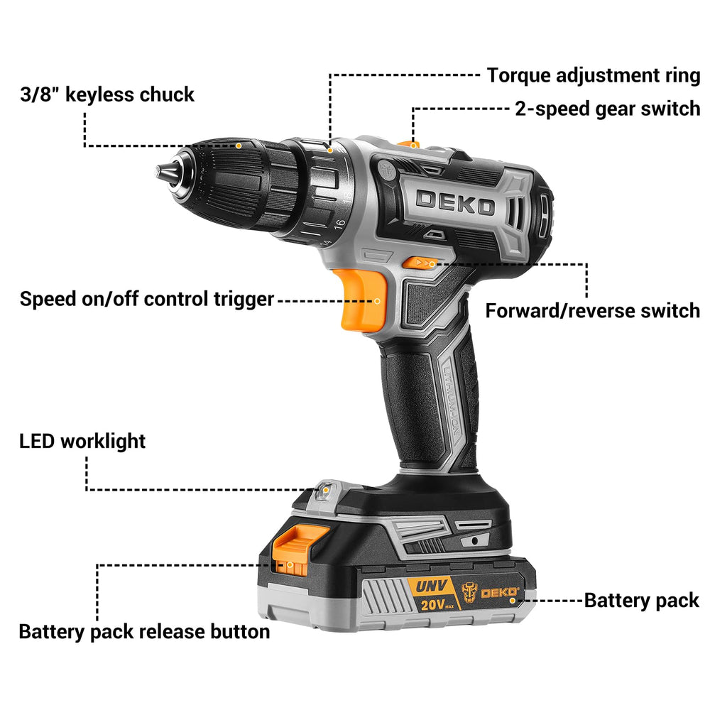 DEKOPRO drill side profile highlighting lightweight design for easy portability