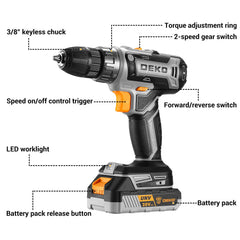 DEKOPRO drill side profile highlighting lightweight design for easy portability