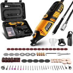 DEKOPRO rotary tool front view showing ergonomic grip and controls, improving comfort