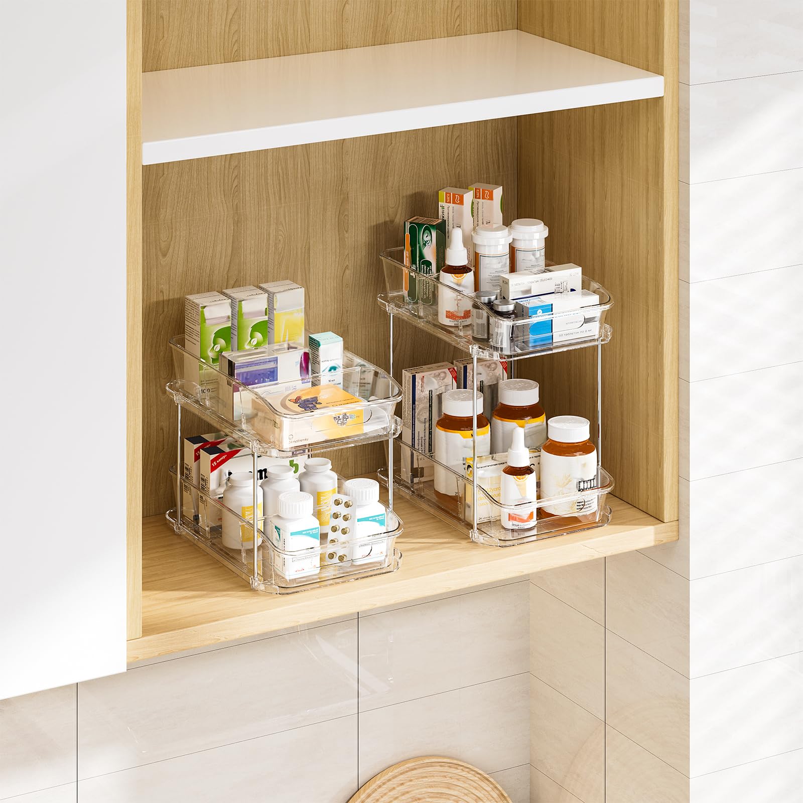 Delamu interior con divisores manteniendo productos separados y visibles