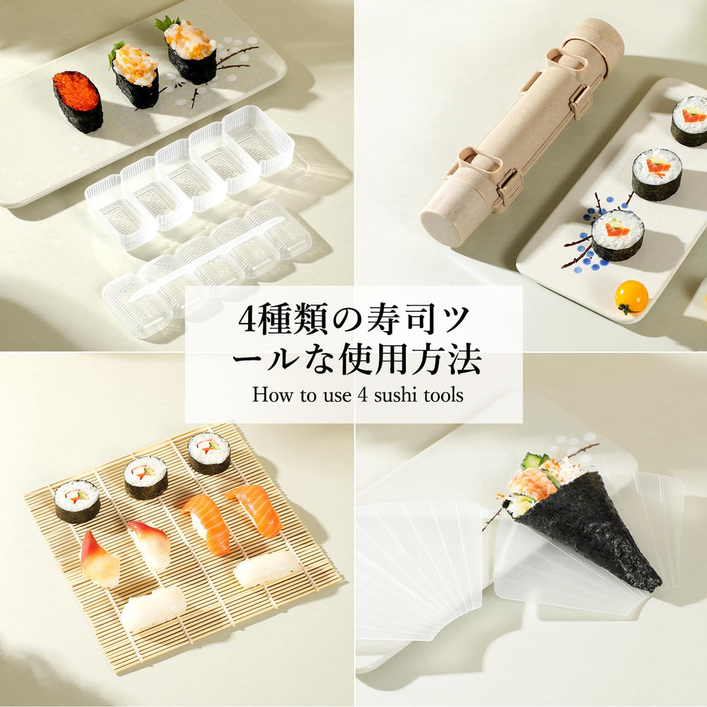 Delamu moldes nigiri y temaki vista superior para piezas uniformes