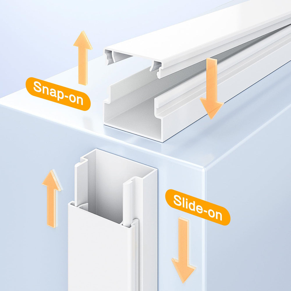 Delamu snap-on cover detail illustrating simple tool-free closure