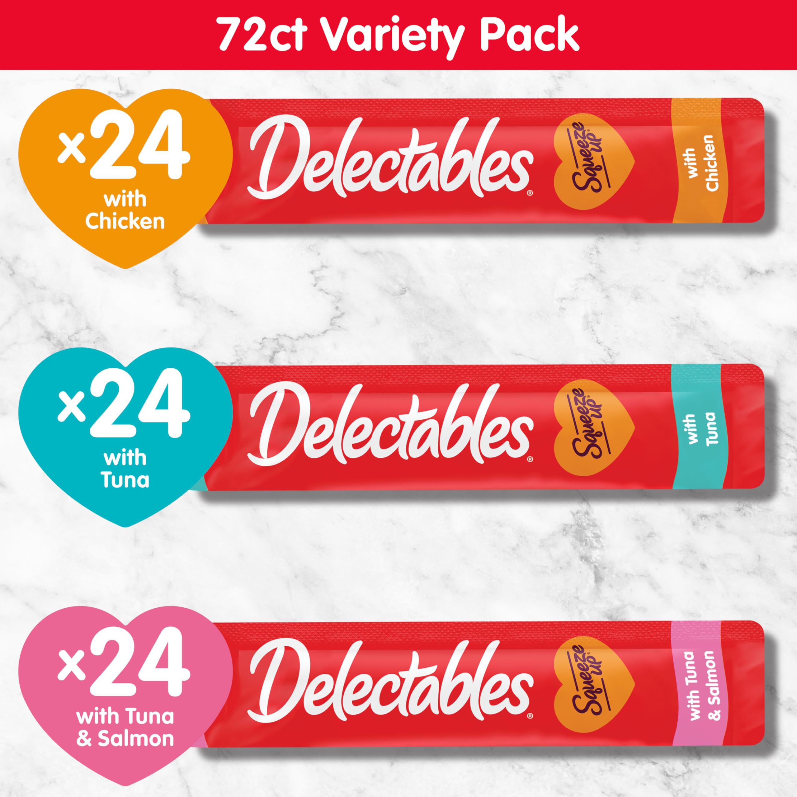 Delectables caja abierta con 72 unidades para almacenamiento a largo plazo