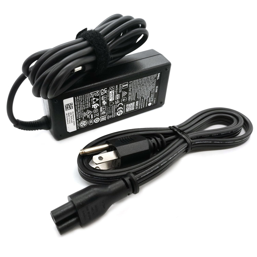 Dell adaptador conectado a portátil en estación de trabajo, carga estable