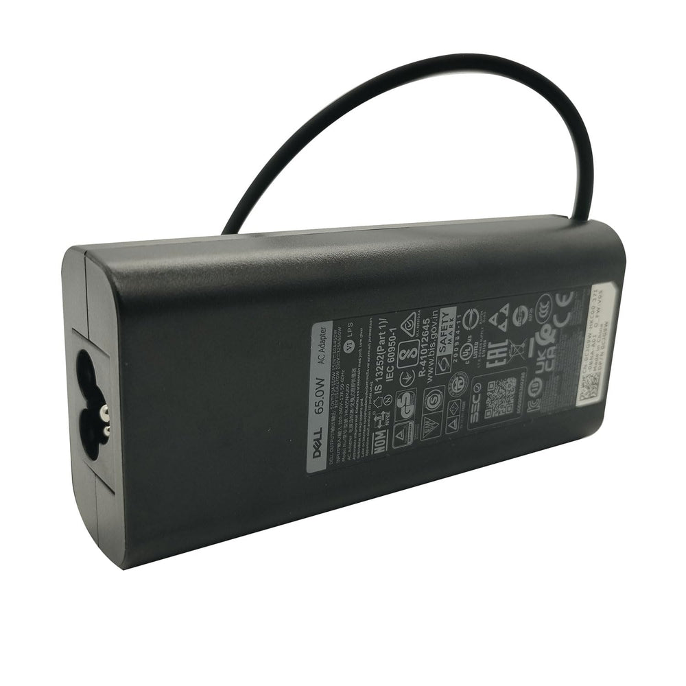 Dell adaptador 65W etiqueta con modelos y números SKU visibles