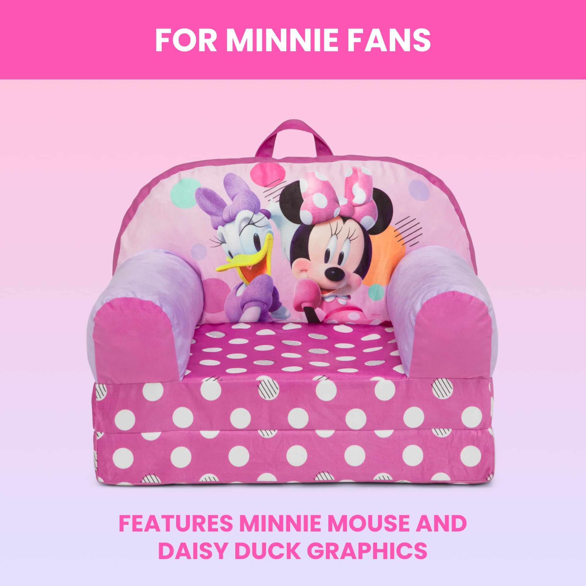 Delta Children asa del sillón Minnie para transportar fácilmente por la casa