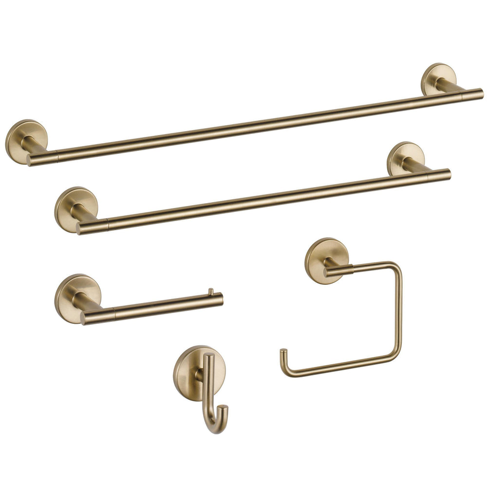 DELTA Trinsic hook mounted by shower holding a bath towel for quick access and convenience