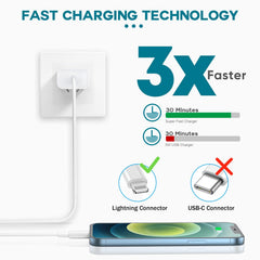 DelTucci cable USB-C a Lightning detalle de textura y durabilidad visible