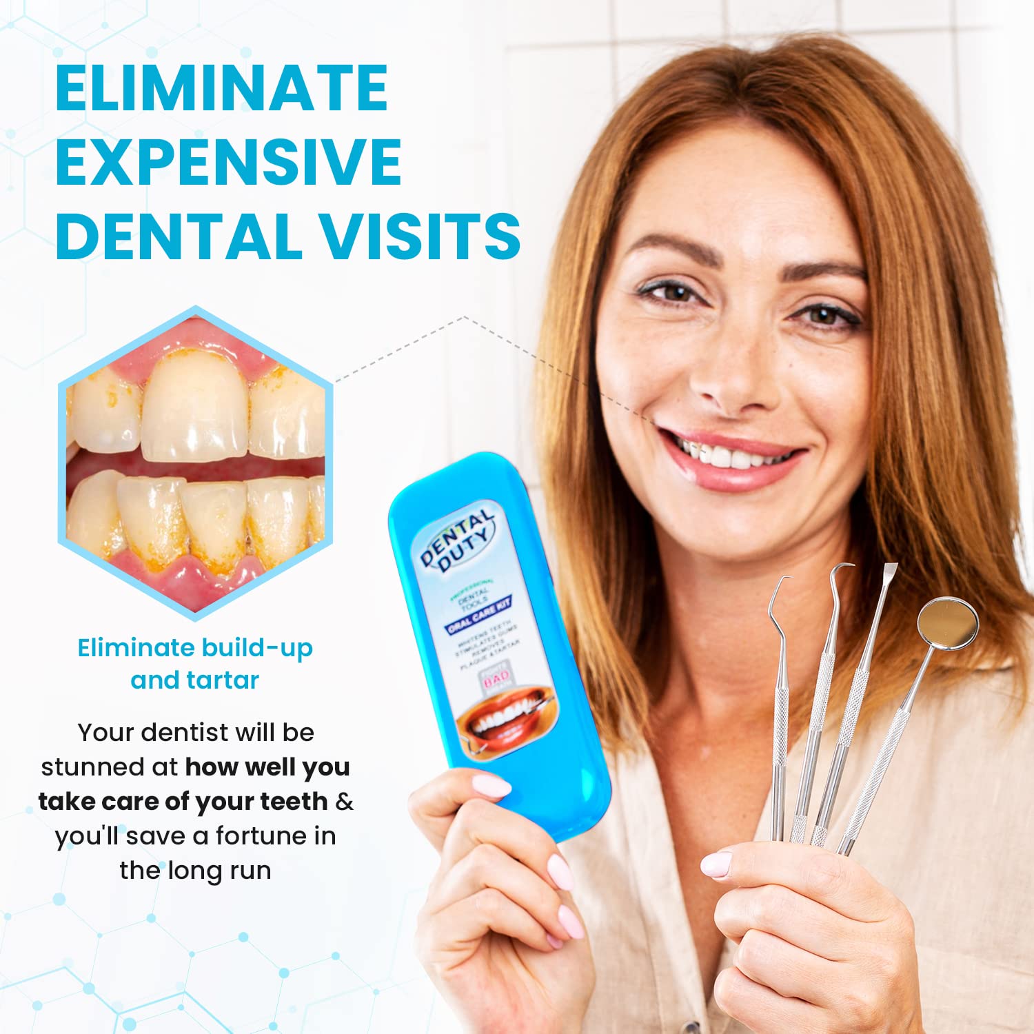 Dental Duty detalle del mango estriado para mejor agarre y control