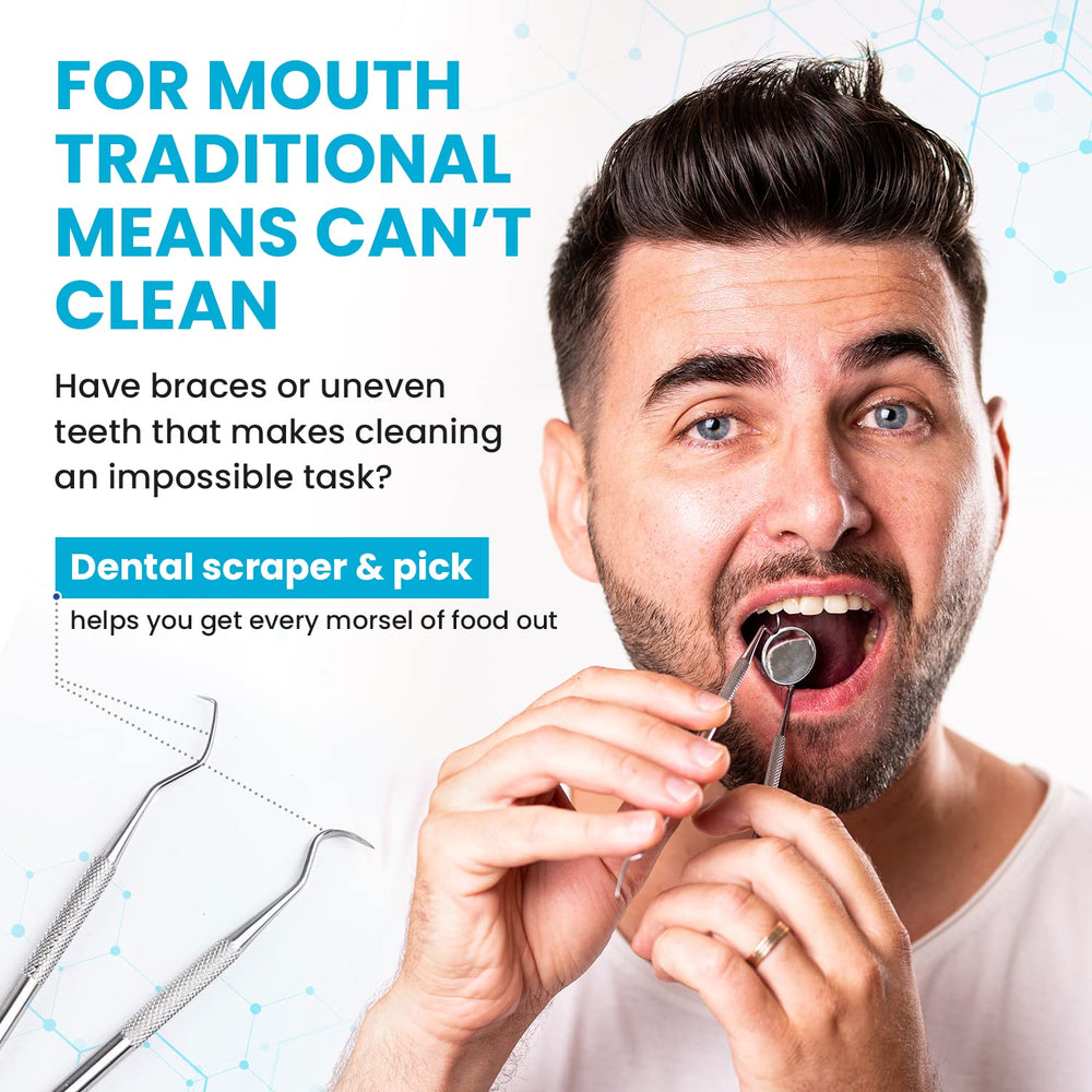 Dental Duty pick retirando residuos entre dientes con eficacia