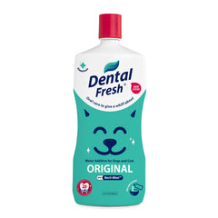 Dental Fresh botella frontal mostrando etiqueta y volumen, práctico para dosificar