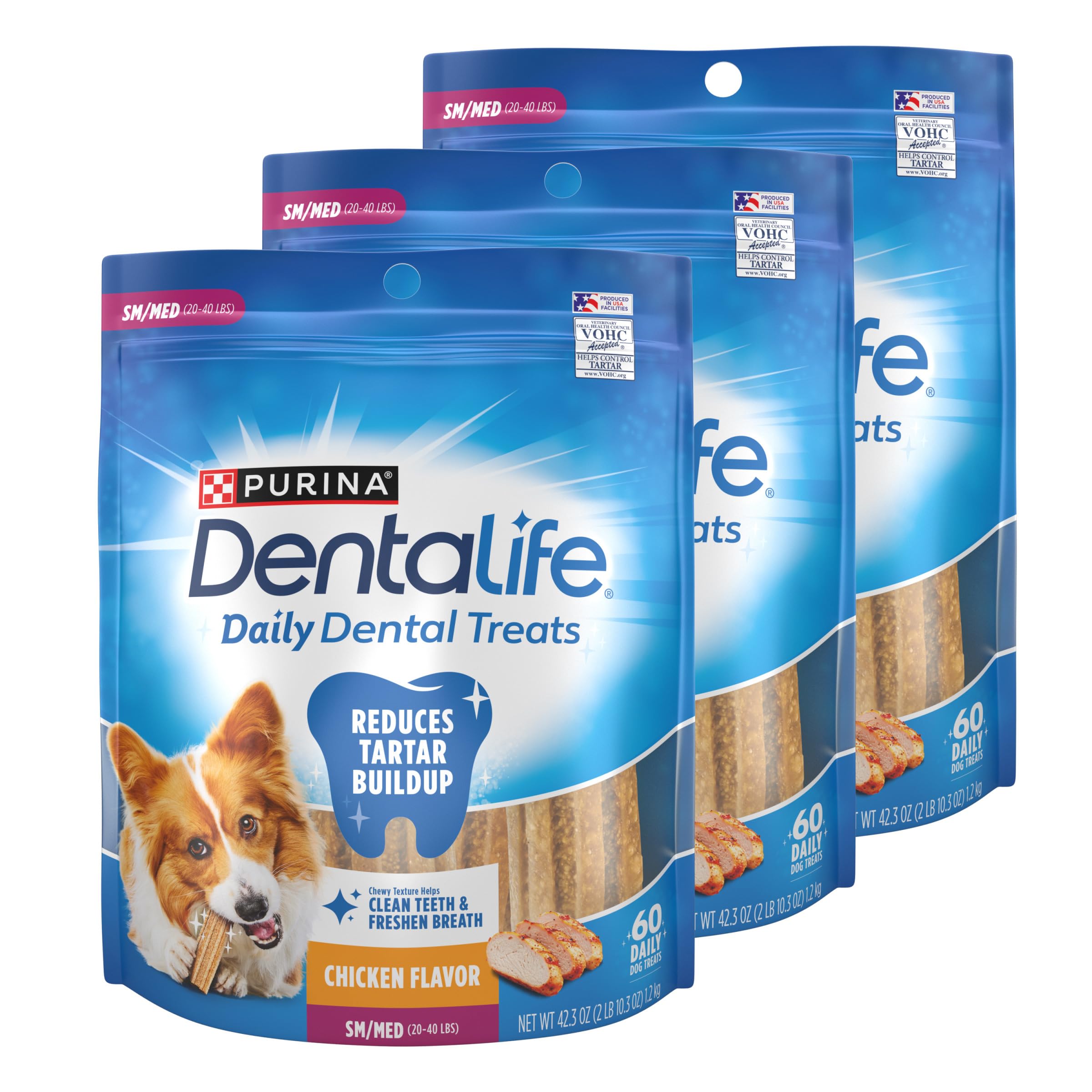 Dentalife Purina DentaLife paquete frontal mostrando 60 unidades y beneficios