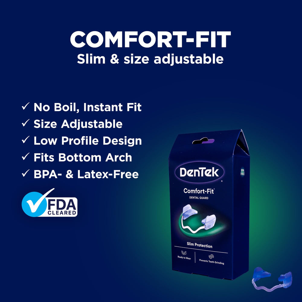 DenTek primer plano de almohadilla de mordida mostrando durabilidad y comodidad