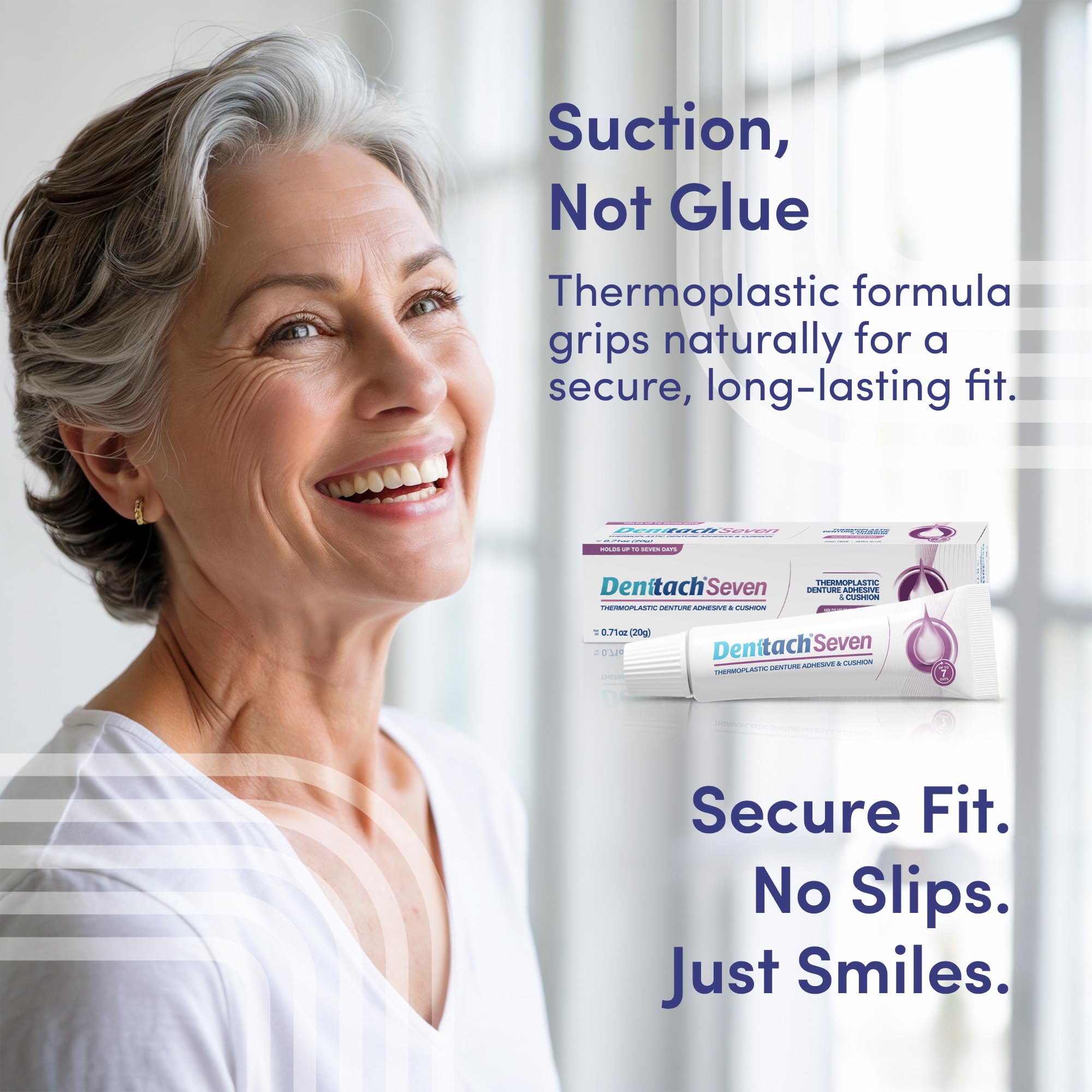 DENTTACH etiqueta con ingredientes y fórmula libre de zinc, segura