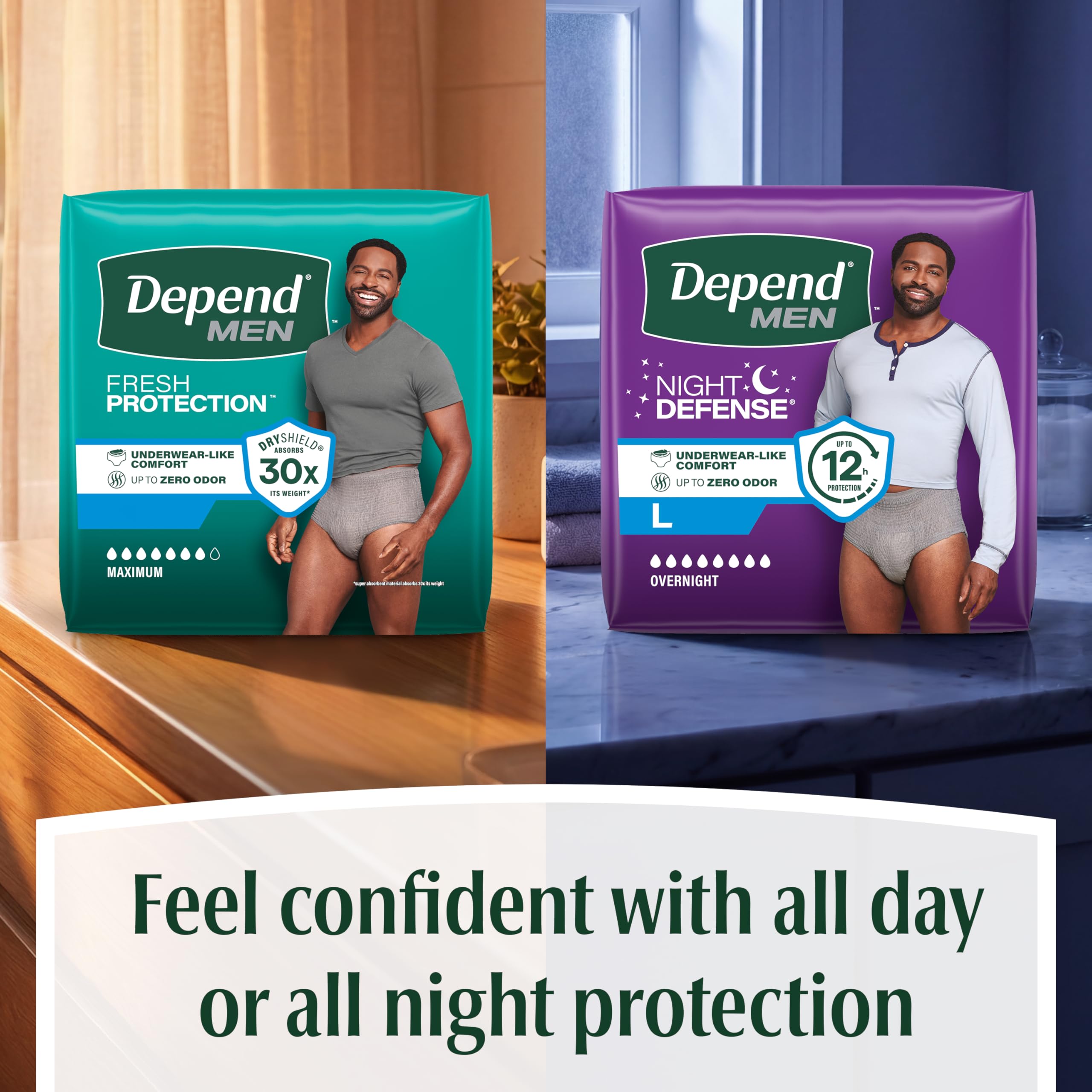 Depend en entorno cotidiano mostrando discreción bajo la ropa