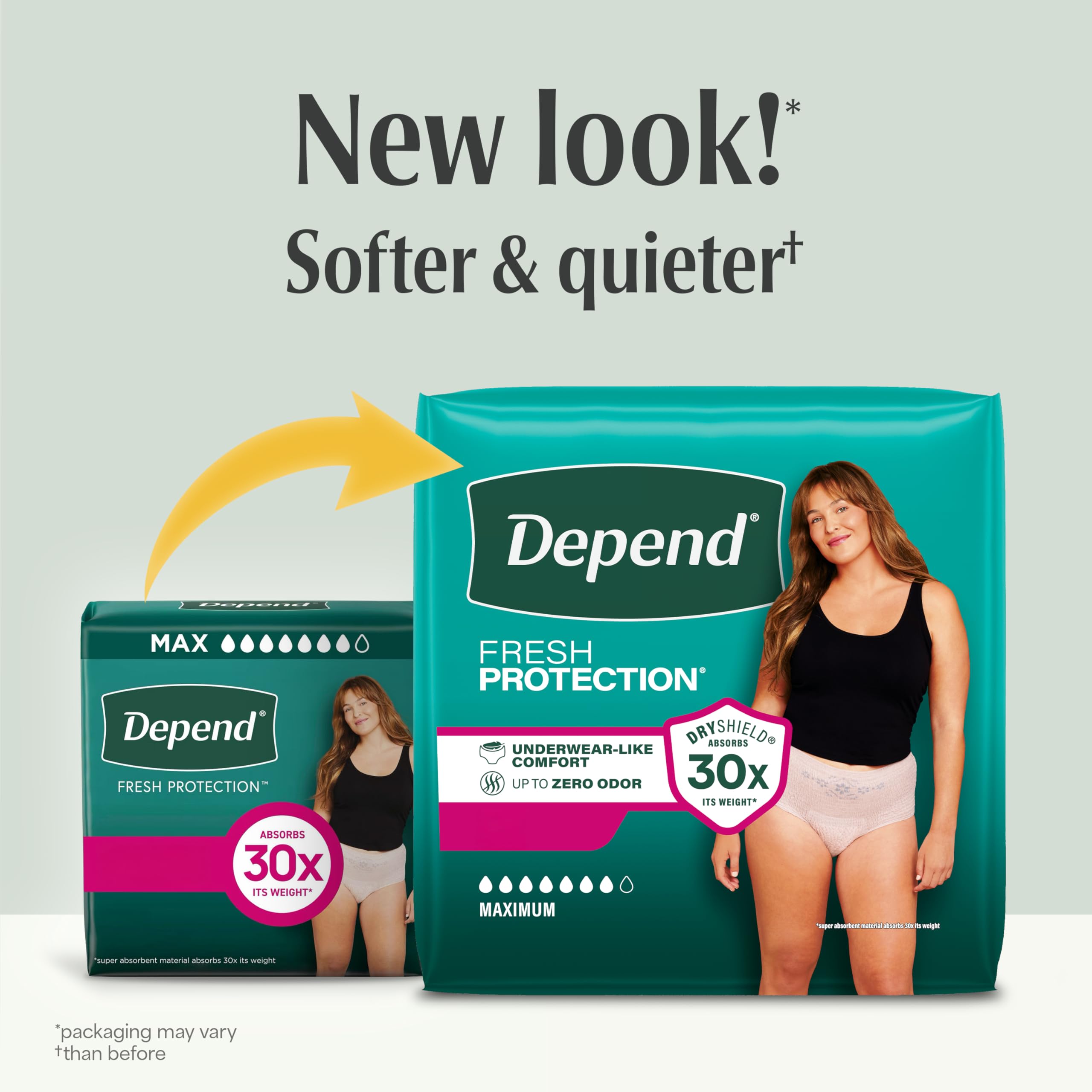 Depend detalle del núcleo absorbente que ofrece mayor sequedad