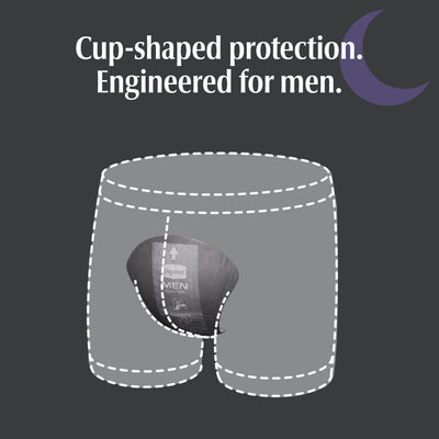Depend protector junto a una regla para mostrar tamaño y escala