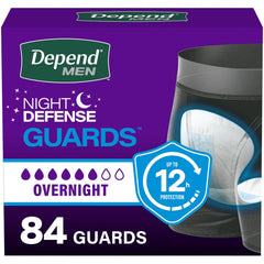 Depend pack frontal mostrando 84 unidades y conveniencia