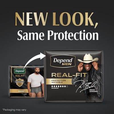 Depend side profile close-up highlighting low-profile design for discreet wear