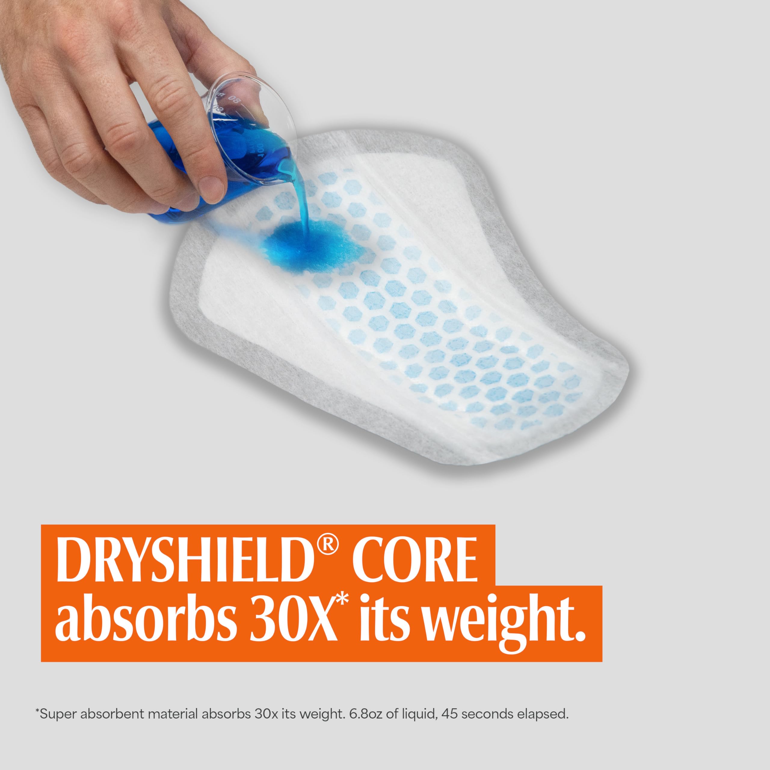 Depend detalle del núcleo DRYSHIELD que absorbe rápidamente