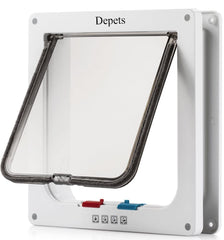 Depets vista frontal de la puerta mostrando ajuste y marco resistente