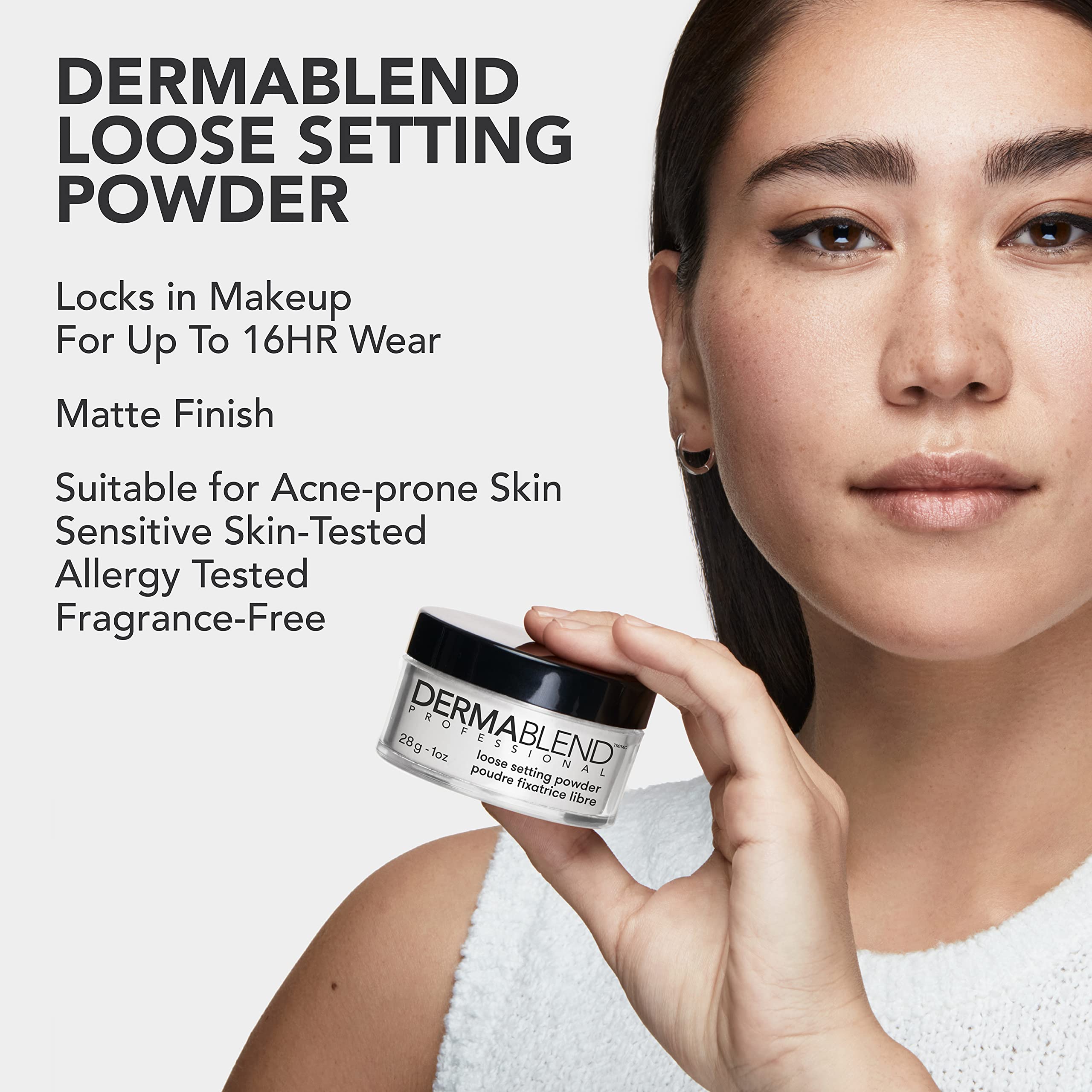 Dermablend 1 oz container beside ruler showing compact travel-friendly size